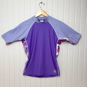 Tuga Swim Tropical Floral Purple T-shirt Size M